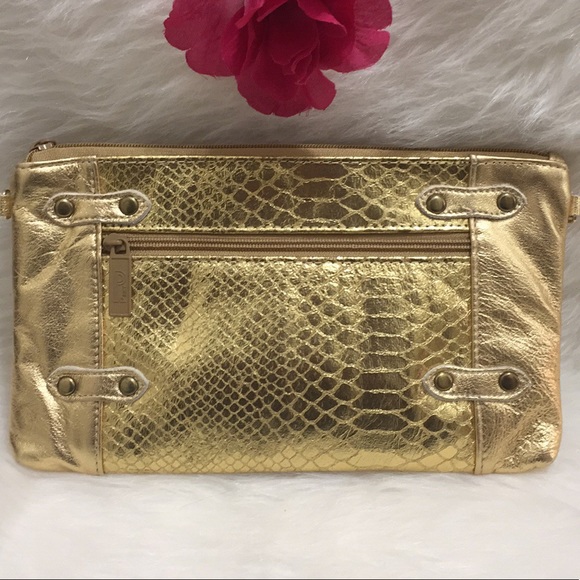 Bags By Pinky Handbags - Bags By Pinky Genuine Leather Snakeskin Clutch